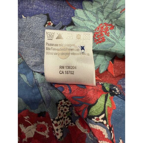 Georg Roth Women's Floral Blouse XS Multi-Color Flip Cuff Sequin Collar Casual - Picture 8 of 10